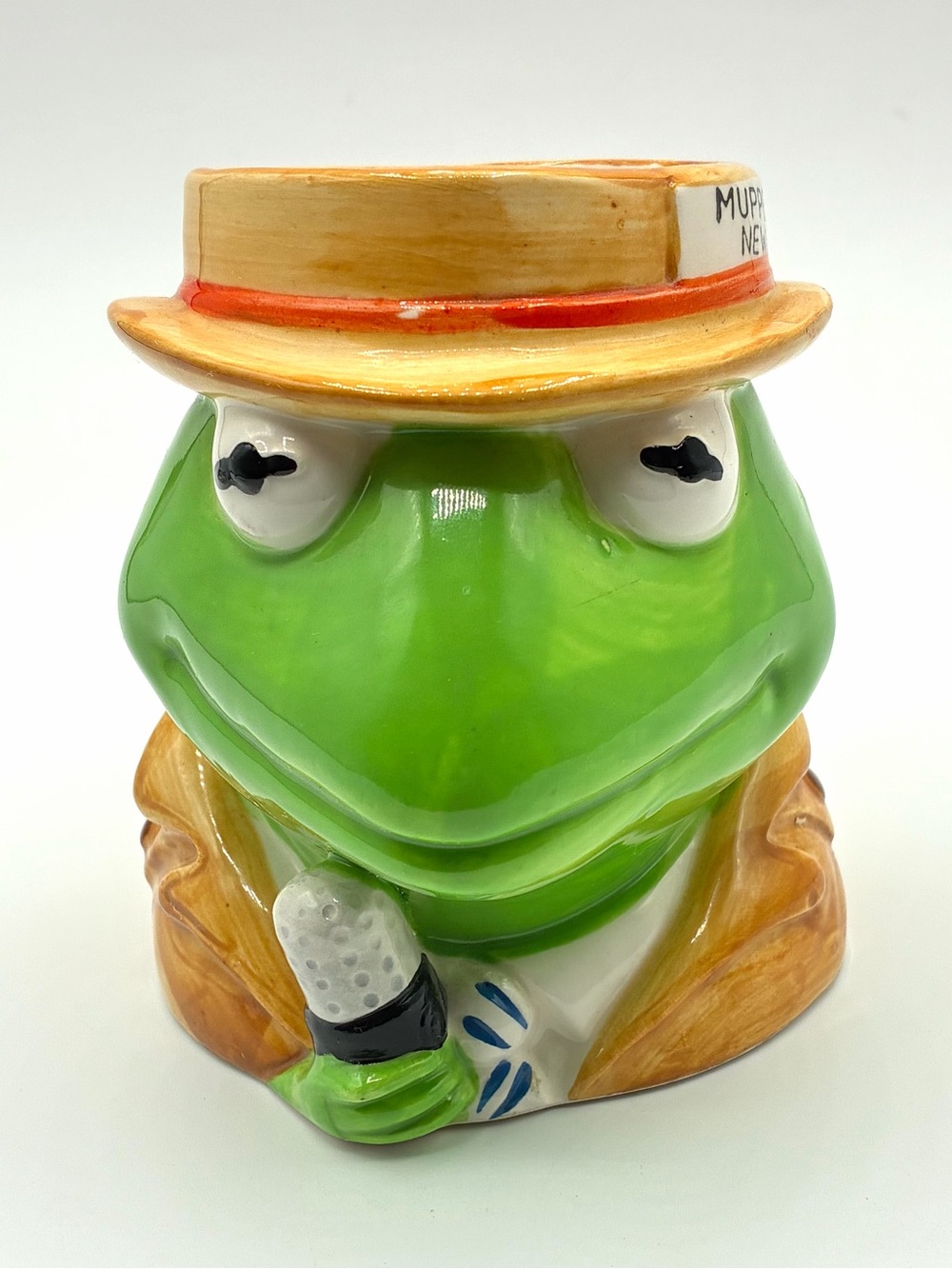 Vintage Muppets Kermit the Frog "Muppet News" Cup Mug Sigma Japan